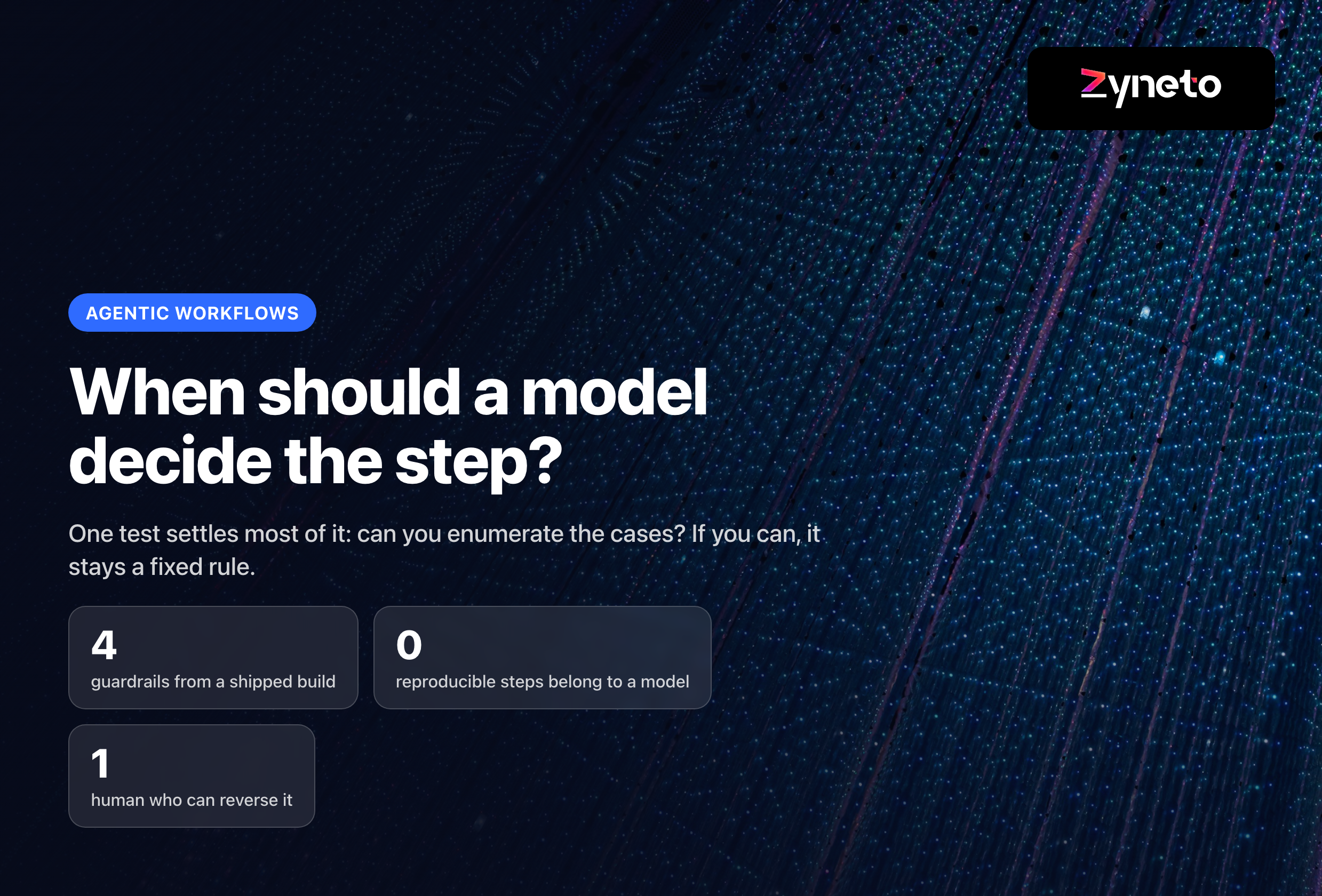 Agentic Workflow: When a Model Should Decide a Step, and When It Should Not