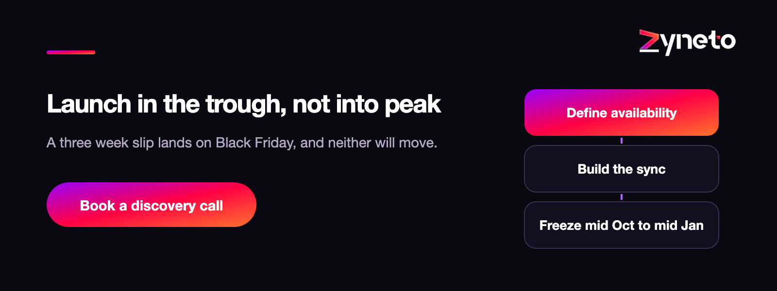 Launch in the trough, not into peak